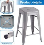 Stackable Metal Bar Stool Backless Indoor-Outdoor Counter Stools Fullmetal - Image 7