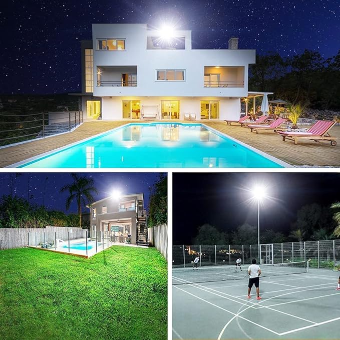 2 Pack 800W LED Flood Light Outdoor, 3750W Equivalent Super Bright FloodLight - Image 7