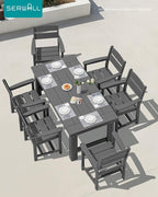 SERWALL HDPE Outdoor Dining Chair, Patio Dining Chair - Image 6