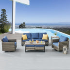 Belord 7 Piece Outdoor Furniture Patio Wicker Sofa Set, Oversize Outdoor Swivel - Image 2