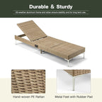 HOMREST Outdoor Chaise Lounge Chair Set of 6, Patio Wicker Lounge Chair - Image 6