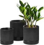 LaDoVita 3 Pack Ceramic Plant Pots 6/5/4 inch, Flowerpot by LaDoVita