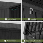 150 Gallon Outdoor Deck Box, Lockable Waterproof Outdoor Storage Boxes - Image 6
