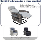 Outdoor Recliner Chair, Wicker Patio Recliners - Image 6