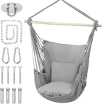 MoNiBloom Hammock Chair Hanging Rope Swing w/2 Cushions, Boho Macrame Hanging by Monibloom