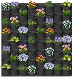 64 Pockets Hanging Planter Bags, Hanging Vertical Wall Mounted Plant Planting by Pehciroe