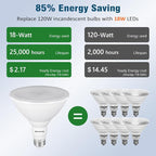 PAR38 LED Flood Light Bulbs Outdoor, Warm White 3000K, Dimmable Weatherproof - Image 2