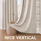 H.VERSAILTEX Linen Blackout Curtains 45 Inches Long 100% Blackout Thermal - Image 7