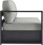 Modway Tahoe Aluminum Modular Left-Facing Outdoor Patio Loveseat Gray - Image 4