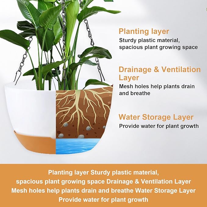 10 inch Hanging Planters for Indoor Outdoor Plants - Image 3