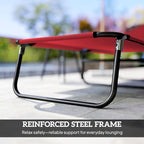 Outsunny Folding Chaise Lounge Pool Chairs, Outdoor Sun Tanning Chairs - Image 6