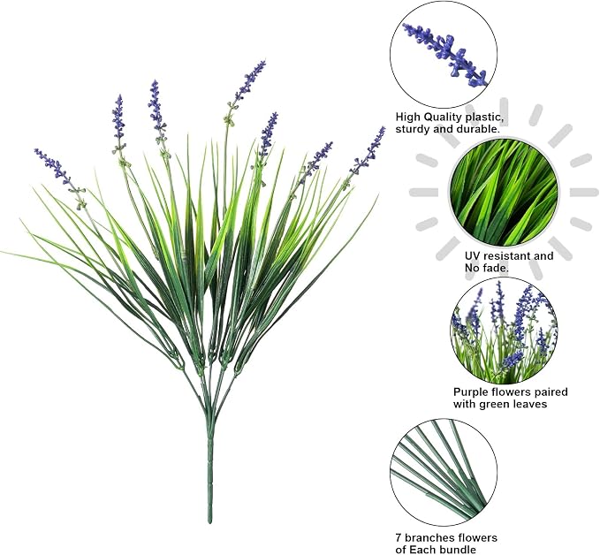 HyeFlora 20 Bundles Artificial Fake Outdoor Plants Flowers - Image 3