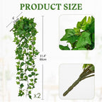 Hollyone 2pcs Artificial Hanging Plants 31" Fake Ivy Vine Faux Ivy Leaves - Image 2