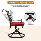 Cast Aluminum Outdoor Patio Dining Set, All Weather Outdoor Furniture Dining Set - Image 5