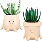 Domensi 2 Pcs Swing Hanging Planter Cute Smile Flower Face Pot Indoor Outdoor by Domensi