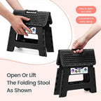 Delxo Folding Step Stool 9 Inch Non-Slip Foldable Stools - Image 5