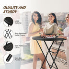 VINGLI 32" Plastic Folding Round Table Bar Height, HDPE Matrial - Image 4