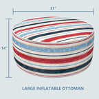 LVTXIII Outdoor Inflatable Ottoman, Fade-Resistant Round Footrest Stool D31”x - Image 3
