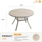 VICLLAX Round Patio Table with Adjustable Umbrella Hole - Image 3