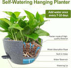 WOUSIWER Self Watering Hanging Planters, 2 Pack 12'' Plastic Pots - Image 6
