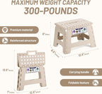 Delxo Folding Step Stool, 9 Inch Lightweight Plastic Stepstool, Portable - Image 4
