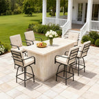 Outdoor Swivel Bar Stools Set of 6, Bar Height Patio Chairs - Image 7