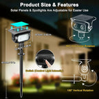Solar Landscape Spotlights Outdoor Waterproof IP67, Warm White LED Spot Lights - Image 4