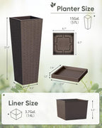 Greesum Set of 2 Tall Plastic Planters - Image 7
