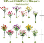 Alupssuc 24 Bundles Artificial Flowers - Image 3