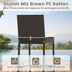 Tangkula 3 Piece Outdoor Bar Set, Patio Rattan Bar Height Heavy Duty Metal - Image 6