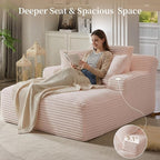 66" Chaise Lounge Chair Indoor, Oversized Boneless Couch Comfy Upholstered - Image 4