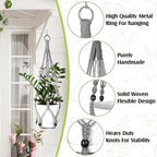 Hoteam 12 Pcs Macrame Plant Hangers Macrame Hanging Planters - Image 3