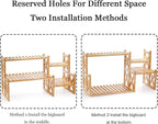 Lawei 2 Tier Bamboo Tabletop Plant Stand, Adjustable Flower Pot Holder Shelf - Image 4
