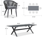 PURPLE LEAF 9 Piece Longer Outdoor Dining Set - Image 7