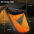 Hammock Chair, Portable Large Hanging Rope Swing, Lightweight Nylon Parachute - Image 8