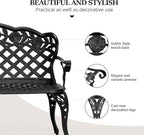 VINGLI 42.5" Outdoor Bench, Antique Cast Aluminum Front Porch Bench Metal - Image 4