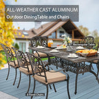 9-Piece Cast Aluminum Patio Furniture, Outdoor Dining Sets - Image 3