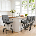 Outdoor Swivel Bar Stools Set of 4, Bar Height Patio Chairs - Image 8