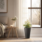 Kante Tall Round Planter Set of 2, 13 Inch Tall Decorative Planter Pots - Image 5