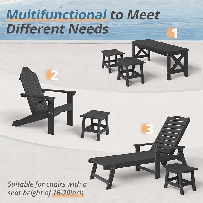 LUE BONA Outdoor Adirondack Ottomans, Footrest Footstool, Outdoor Foot Rest - Image 6