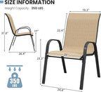 Patio Dining Chairs Set of 4, Outdoor High Stacking Chairs - Image 3
