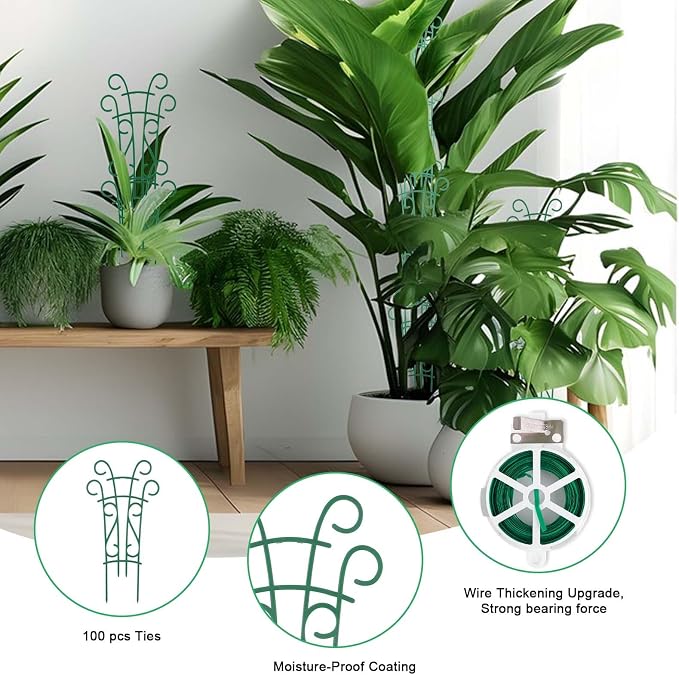 Plant Trellis for Potted Plants 4 Pack Stackable Indoor Outdoor Climbing - Image 4