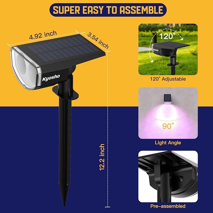 Kyosho IP67 Waterproof Color Solar Spot Lights Outdoor, Color Changing Outdoor - Image 8