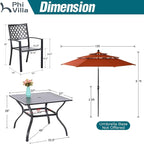 PHI VILLA Outdoor Dining Set 6 PCS - Image 7