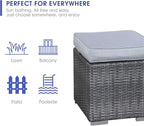 Patiorama 2 Pieces Assembled Outdoor Patio Ottoman, Indoor Outdoor All-Weather - Image 7