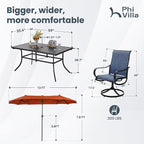 PHI VILLA 8 Piece Patio Dining Set - Image 8