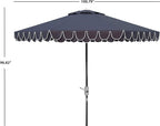 SAFAVIEH 9ft Outdoor Patio Umbrella, Auto Crank Tilt, UV Resistant - Image 7