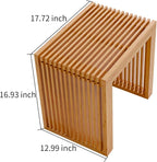 Bamboo Dining Bench Indoor Small Bench Entryway Shoe Rack Bench, Outdoor Modern - Image 3
