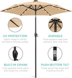 Best Choice Products 7.5ft Outdoor Solar Market Table Patio Umbrella - Image 5
