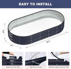Raised Garden Bed, Oval Metal Planter Box - Image 5